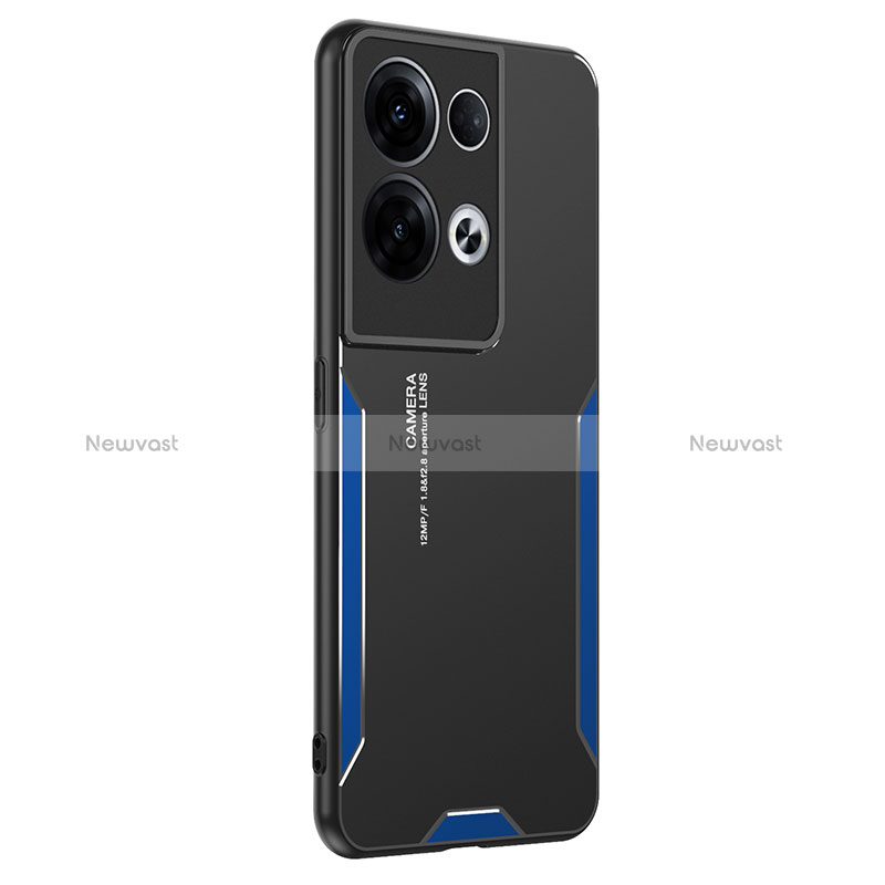 Luxury Aluminum Metal Back Cover and Silicone Frame Case PB1 for Oppo Reno8 Pro+ Plus 5G