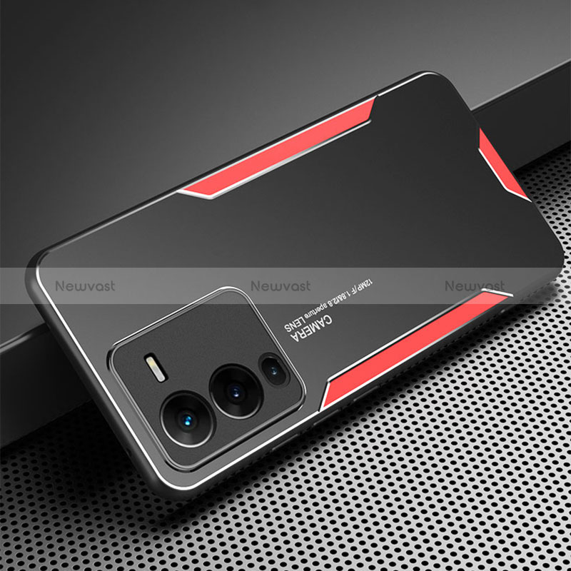 Luxury Aluminum Metal Back Cover and Silicone Frame Case PB2 for Vivo V25 Pro 5G