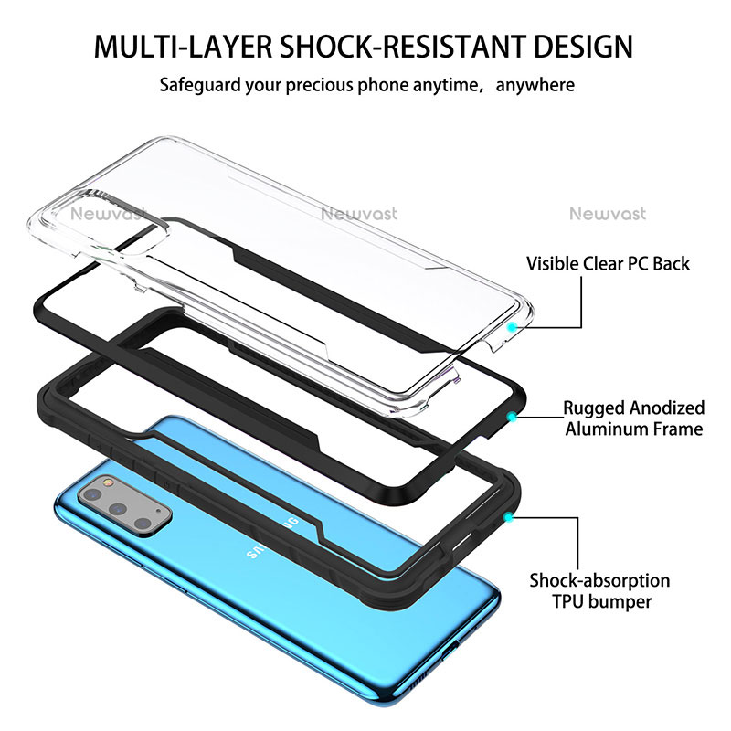 Luxury Aluminum Metal Back Cover and Silicone Frame Case RJ1 for Samsung Galaxy S20