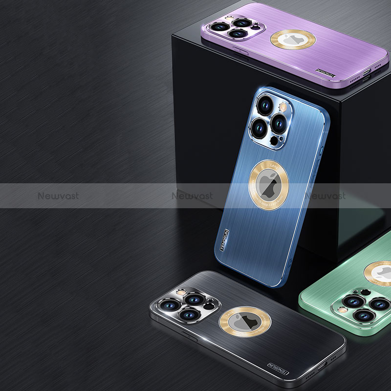 Luxury Aluminum Metal Back Cover and Silicone Frame Case with Mag-Safe Magnetic JL1 for Apple iPhone 15 Pro