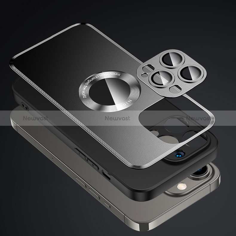 Luxury Aluminum Metal Back Cover and Silicone Frame Case with Mag-Safe Magnetic JL2 for Apple iPhone 14 Pro Max