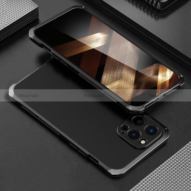 Luxury Aluminum Metal Cover Case 360 Degrees for Apple iPhone 14 Pro Black