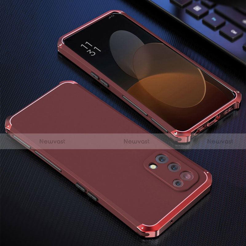 Luxury Aluminum Metal Cover Case 360 Degrees for Oppo Find X3 Lite 5G Red