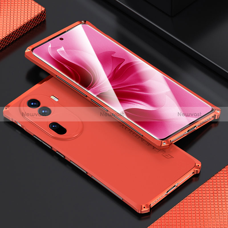 Luxury Aluminum Metal Cover Case 360 Degrees for Oppo Reno11 Pro 5G Red
