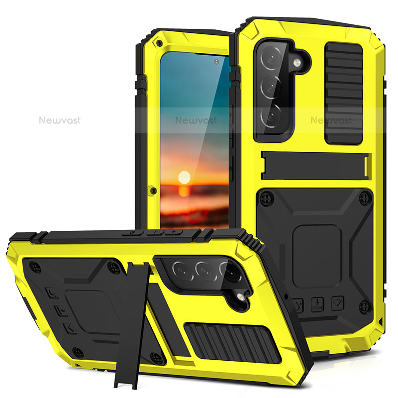 Luxury Aluminum Metal Cover Case 360 Degrees for Samsung Galaxy S23 Plus 5G Yellow