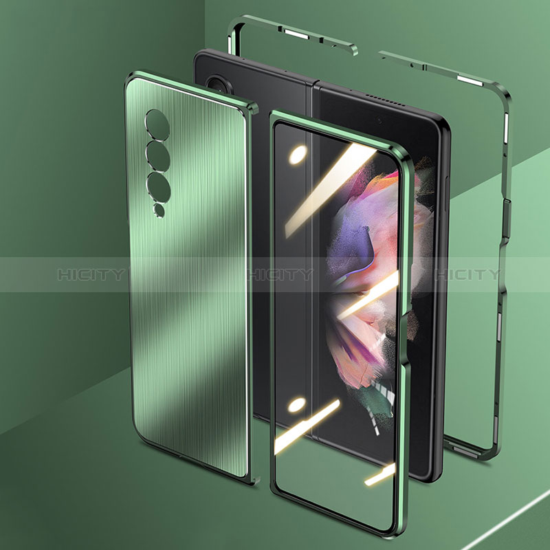 Luxury Aluminum Metal Cover Case 360 Degrees for Samsung Galaxy Z Fold4 5G Green
