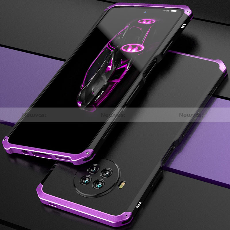 Luxury Aluminum Metal Cover Case 360 Degrees for Xiaomi Mi 10i 5G Purple