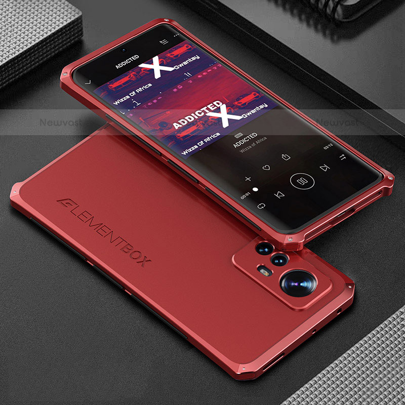 Luxury Aluminum Metal Cover Case 360 Degrees for Xiaomi Mi 12S 5G Red