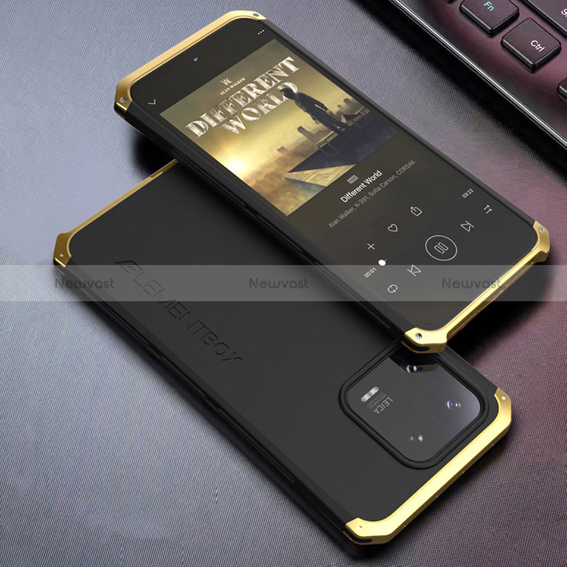 Luxury Aluminum Metal Cover Case 360 Degrees for Xiaomi Mi 13 5G Gold and Black