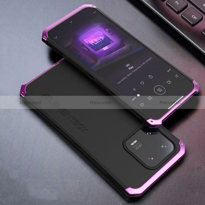 Luxury Aluminum Metal Cover Case 360 Degrees for Xiaomi Mi 13 5G Purple