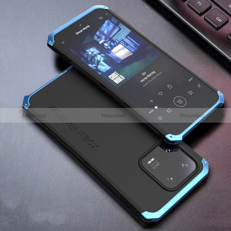 Luxury Aluminum Metal Cover Case 360 Degrees for Xiaomi Mi 13 Pro 5G Blue and Black
