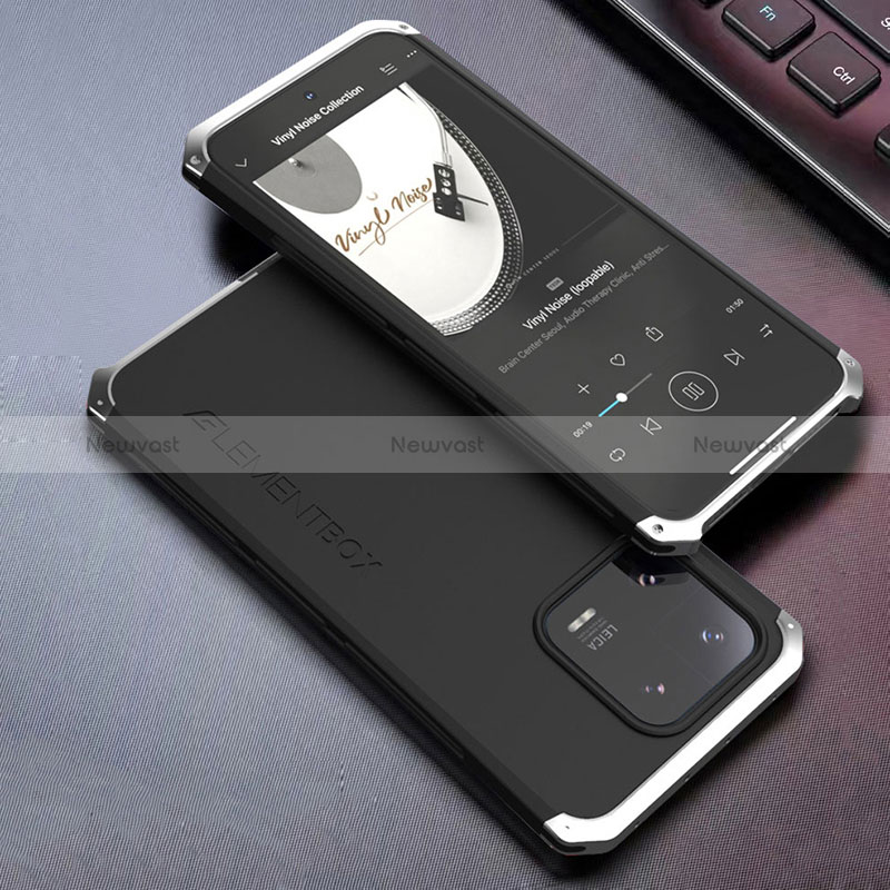 Luxury Aluminum Metal Cover Case 360 Degrees for Xiaomi Mi 13 Pro 5G Silver and Black