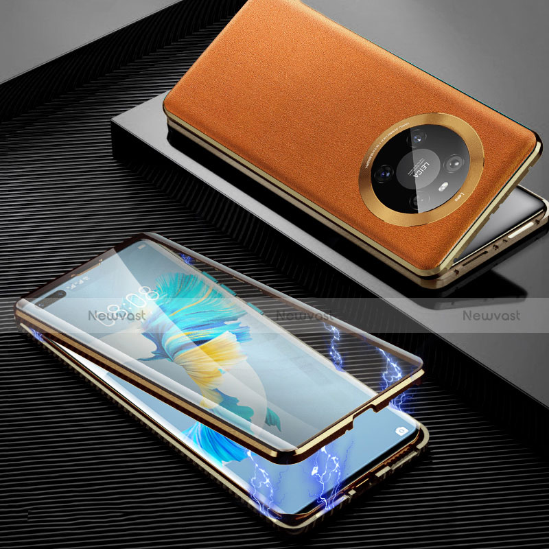 Luxury Aluminum Metal Cover Case 360 Degrees K01 for Huawei Mate 40 Pro Yellow