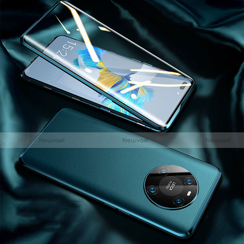 Luxury Aluminum Metal Cover Case 360 Degrees K02 for Huawei Mate 40 Pro Cyan