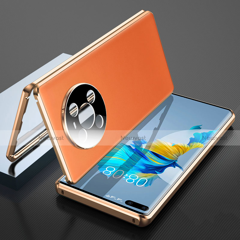 Luxury Aluminum Metal Cover Case 360 Degrees K04 for Huawei Mate 40 Pro Orange