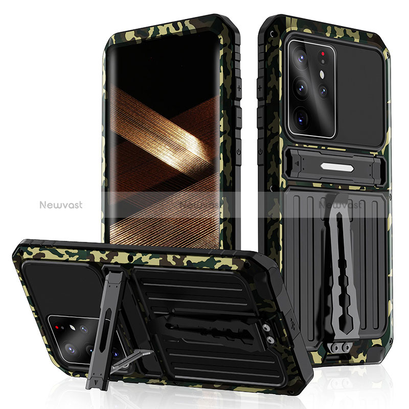 Luxury Aluminum Metal Cover Case 360 Degrees LK2 for Samsung Galaxy S23 Ultra 5G Green
