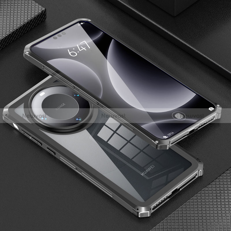 Luxury Aluminum Metal Cover Case 360 Degrees P01 for Huawei Mate 60 Pro+ Plus Black