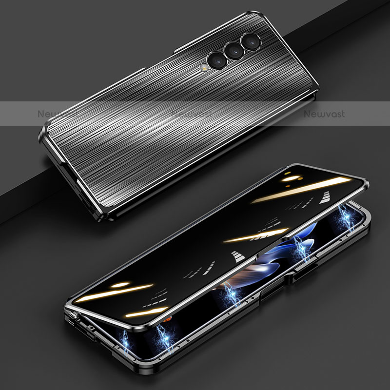 Luxury Aluminum Metal Cover Case 360 Degrees P01 for Samsung Galaxy Z Fold3 5G Black