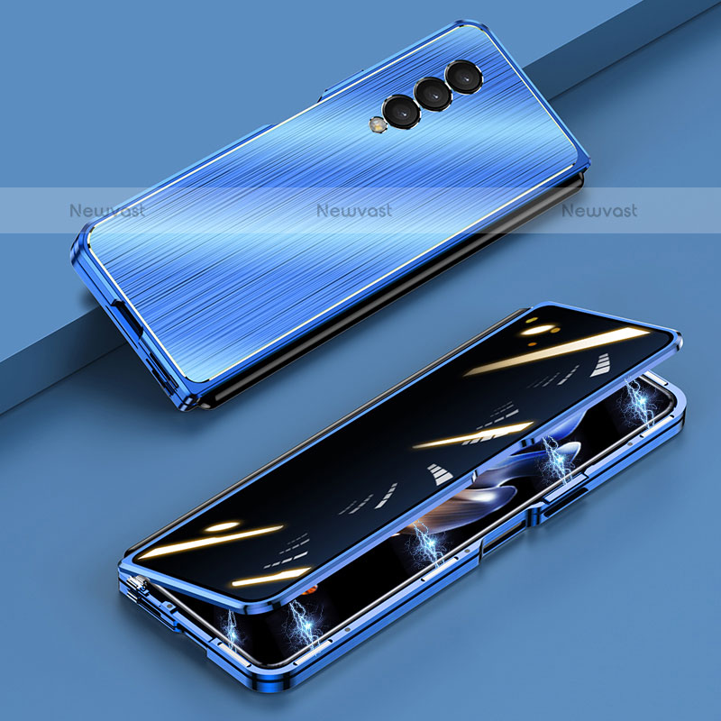Luxury Aluminum Metal Cover Case 360 Degrees P01 for Samsung Galaxy Z Fold3 5G Blue