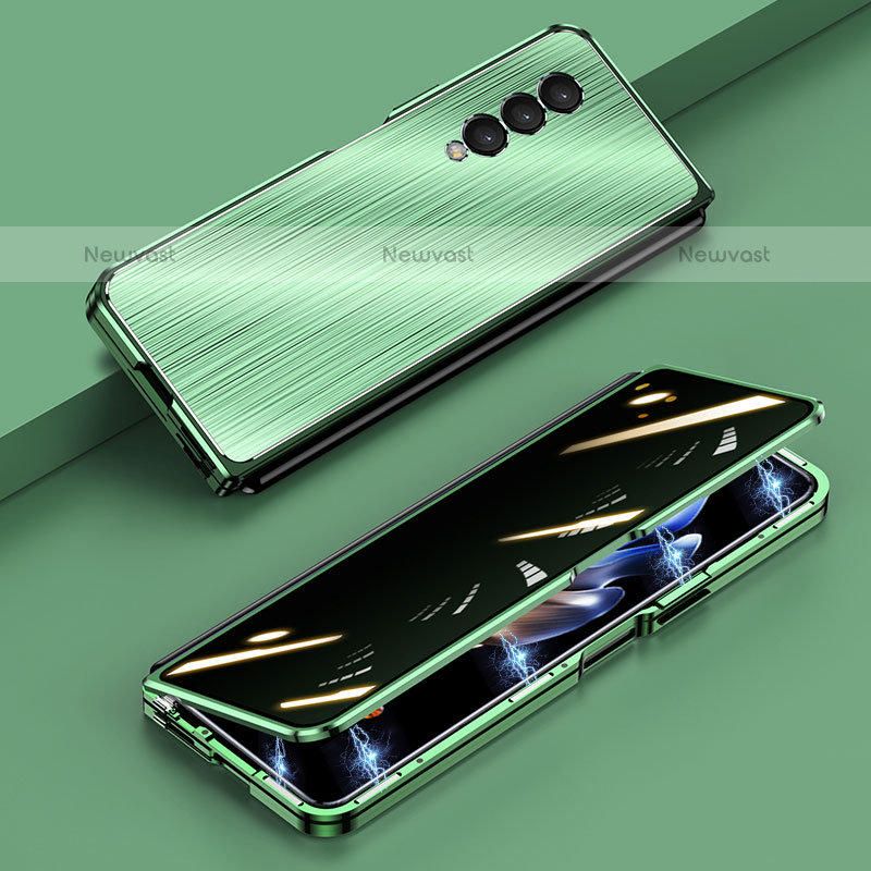 Luxury Aluminum Metal Cover Case 360 Degrees P01 for Samsung Galaxy Z Fold3 5G Green