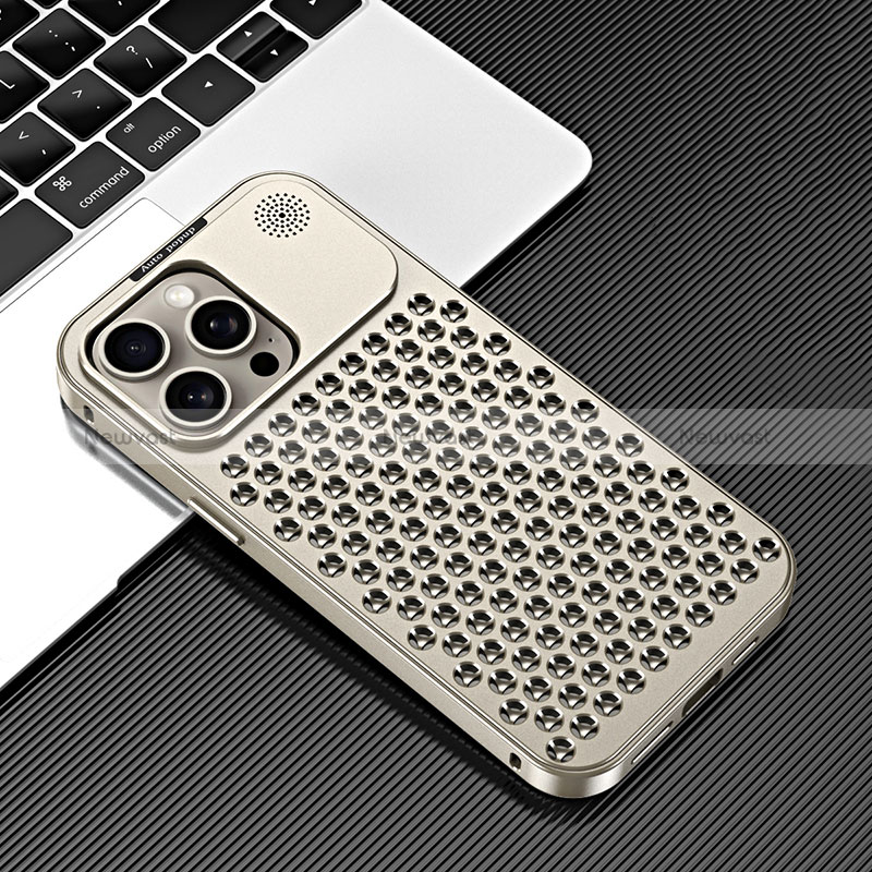 Luxury Aluminum Metal Cover Case 360 Degrees QC3 for Apple iPhone 14 Pro Gold