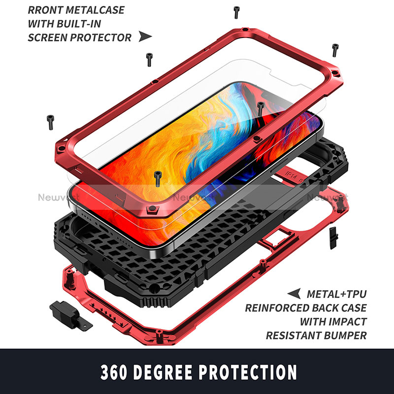 Luxury Aluminum Metal Cover Case 360 Degrees RJ1 for Apple iPhone 14 Plus