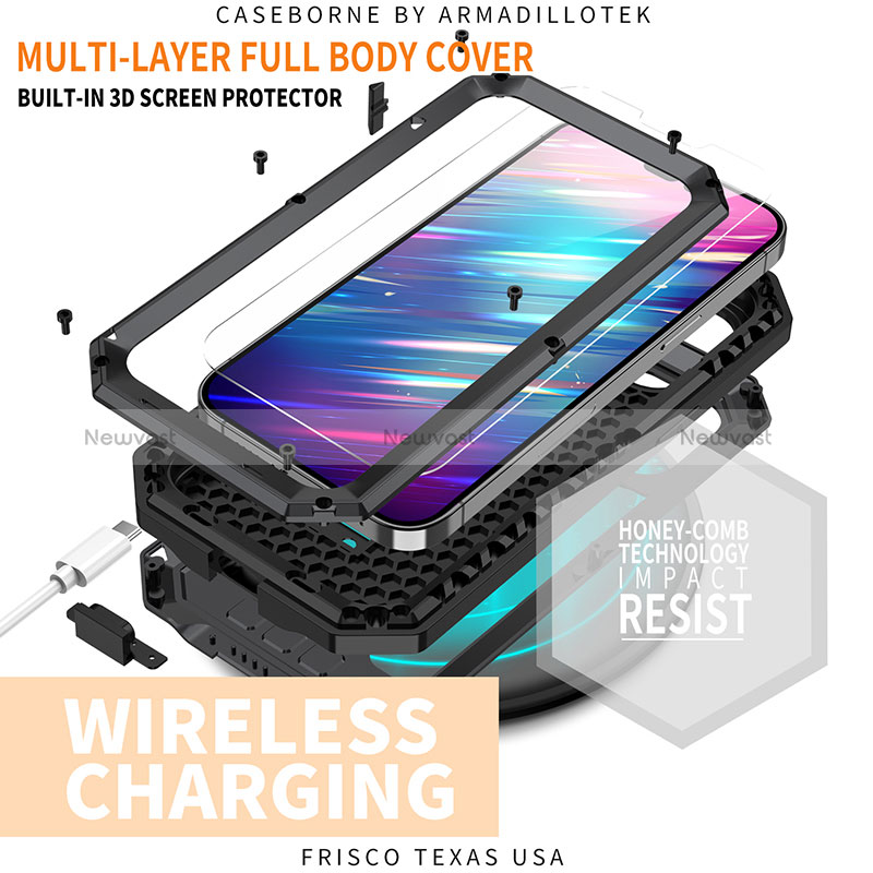 Luxury Aluminum Metal Cover Case 360 Degrees RJ2 for Apple iPhone 13 Pro Max