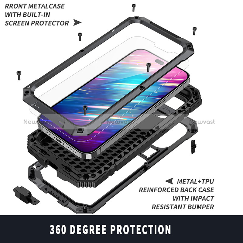 Luxury Aluminum Metal Cover Case 360 Degrees RJ2 for Apple iPhone 14 Pro Max