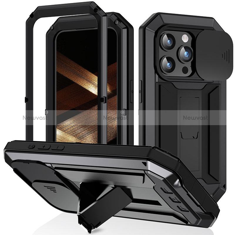 Luxury Aluminum Metal Cover Case 360 Degrees RJ3 for Apple iPhone 13 Pro Max Black