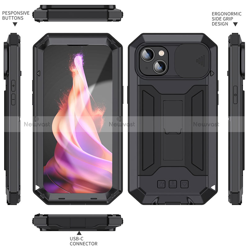 Luxury Aluminum Metal Cover Case 360 Degrees RJ3 for Apple iPhone 14