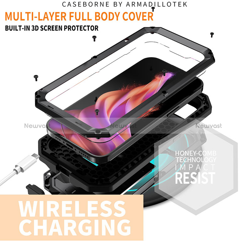 Luxury Aluminum Metal Cover Case 360 Degrees RJ3 for Apple iPhone 15