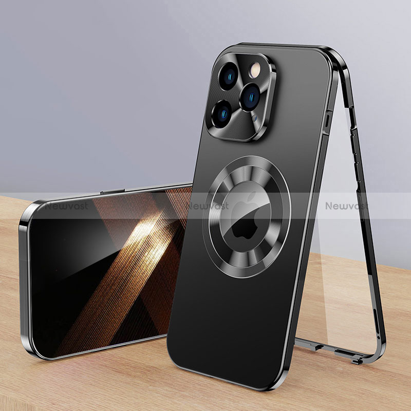 Luxury Aluminum Metal Cover Case 360 Degrees with Mag-Safe Magnetic P01 for Apple iPhone 14 Pro