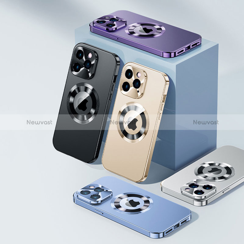 Luxury Aluminum Metal Cover Case 360 Degrees with Mag-Safe Magnetic P01 for Apple iPhone 14 Pro