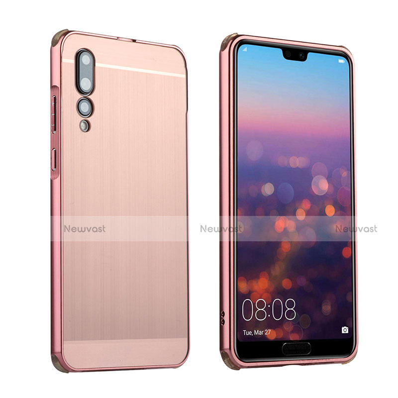Luxury Aluminum Metal Cover Case A01 for Huawei P20 Pro Rose Gold