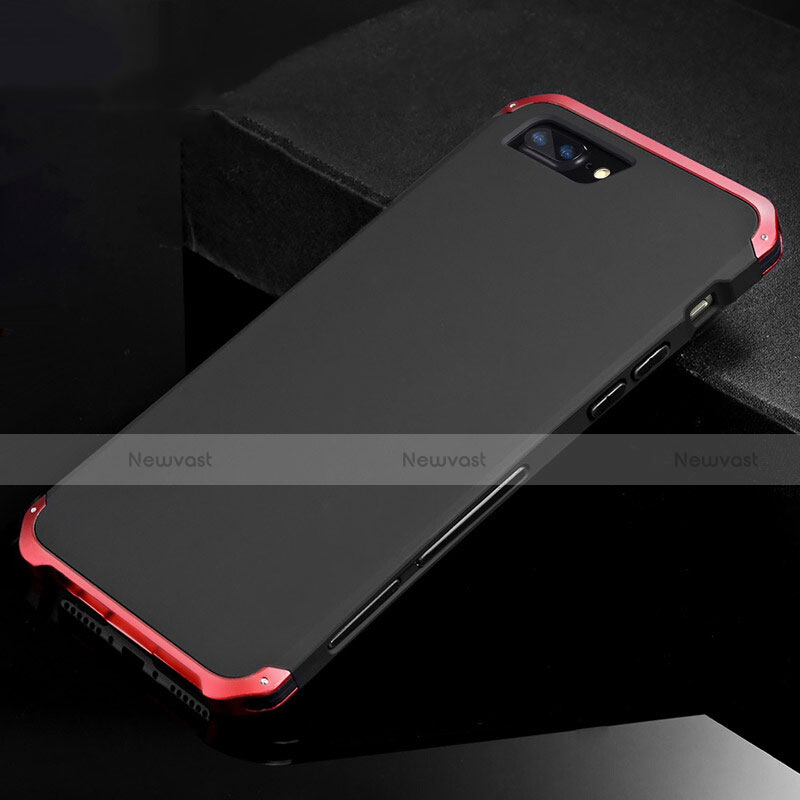 Luxury Aluminum Metal Cover Case for Apple iPhone 8 Plus Red and Black