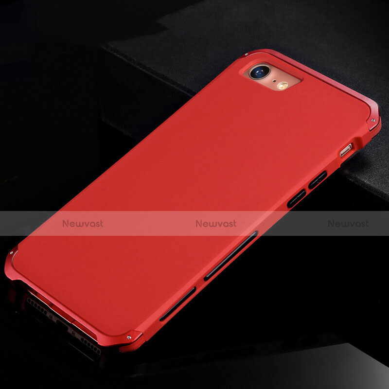 Luxury Aluminum Metal Cover Case for Apple iPhone SE (2020) Red