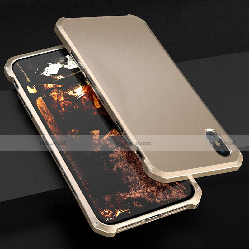 Luxury Aluminum Metal Cover Case for Apple iPhone Xs Gold