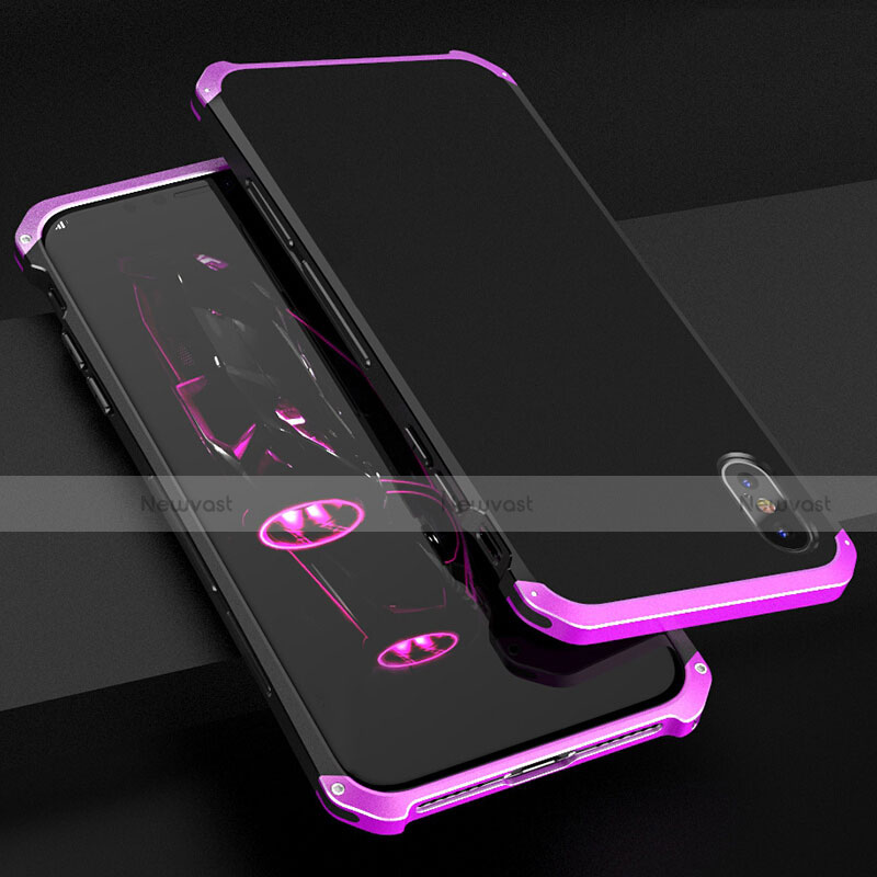 Luxury Aluminum Metal Cover Case for Apple iPhone Xs Max Purple
