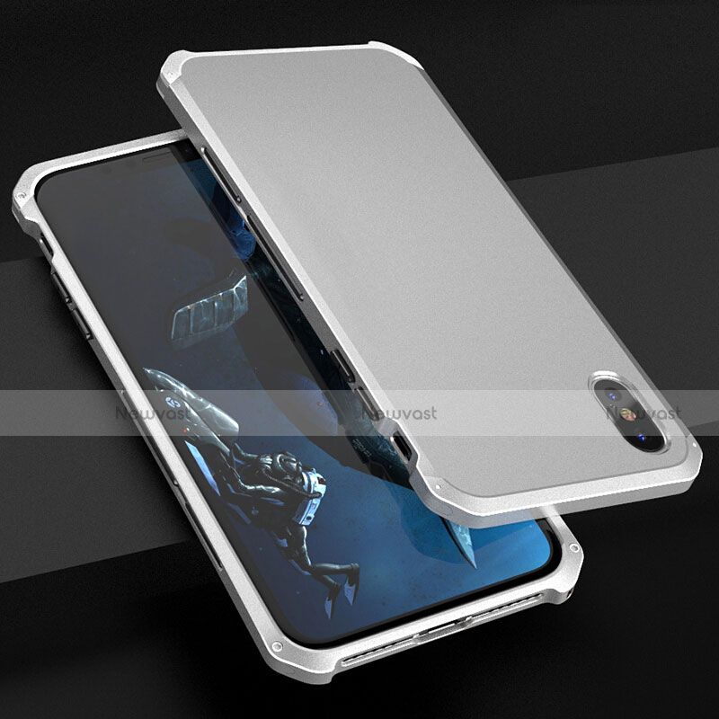 Luxury Aluminum Metal Cover Case for Apple iPhone Xs Silver