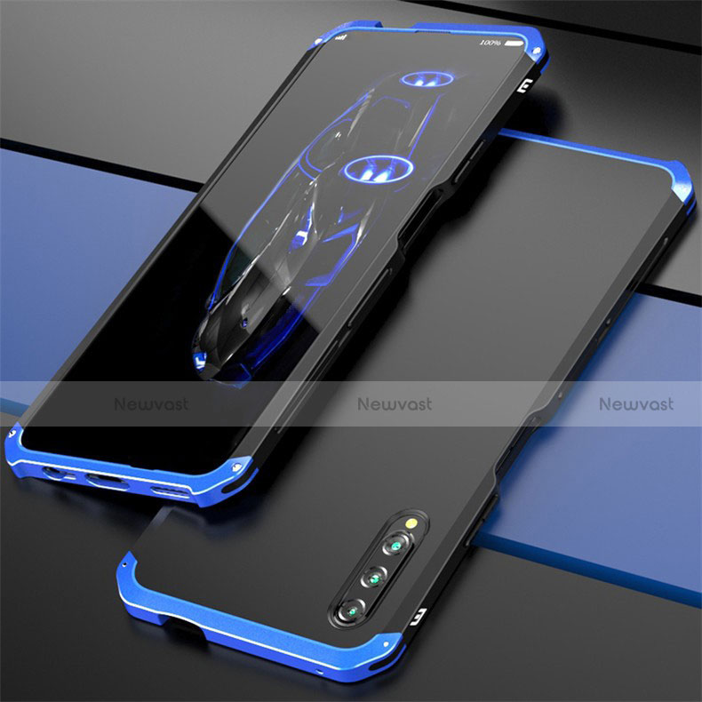 Luxury Aluminum Metal Cover Case for Huawei Honor 9X Pro Blue and Black