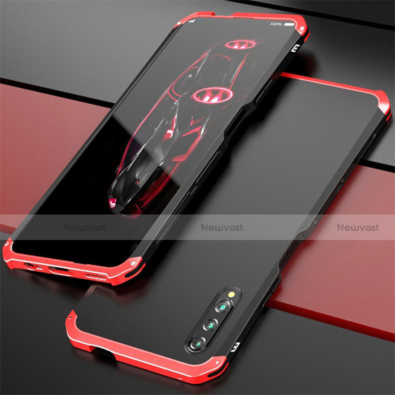 Luxury Aluminum Metal Cover Case for Huawei P Smart Pro (2019) Red and Black