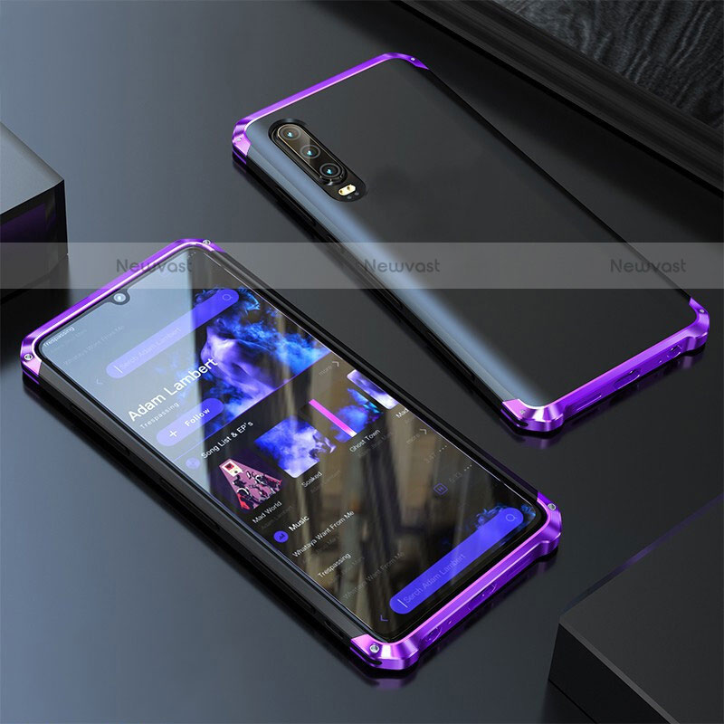 Luxury Aluminum Metal Cover Case for Huawei P20 Pro Purple