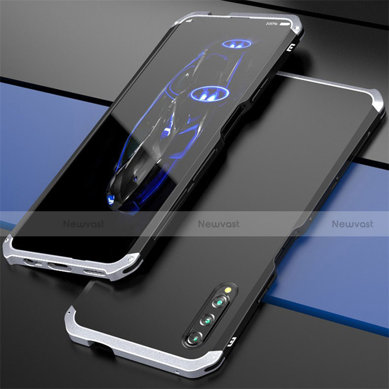 Luxury Aluminum Metal Cover Case for Huawei Y9s Silver and Black