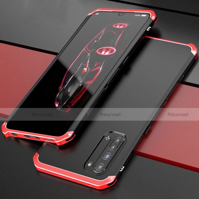 Luxury Aluminum Metal Cover Case for Oppo Find X2 Lite Red and Black