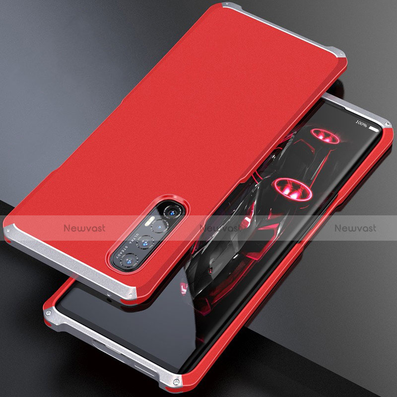 Luxury Aluminum Metal Cover Case for Oppo Find X2 Neo Silver and Red