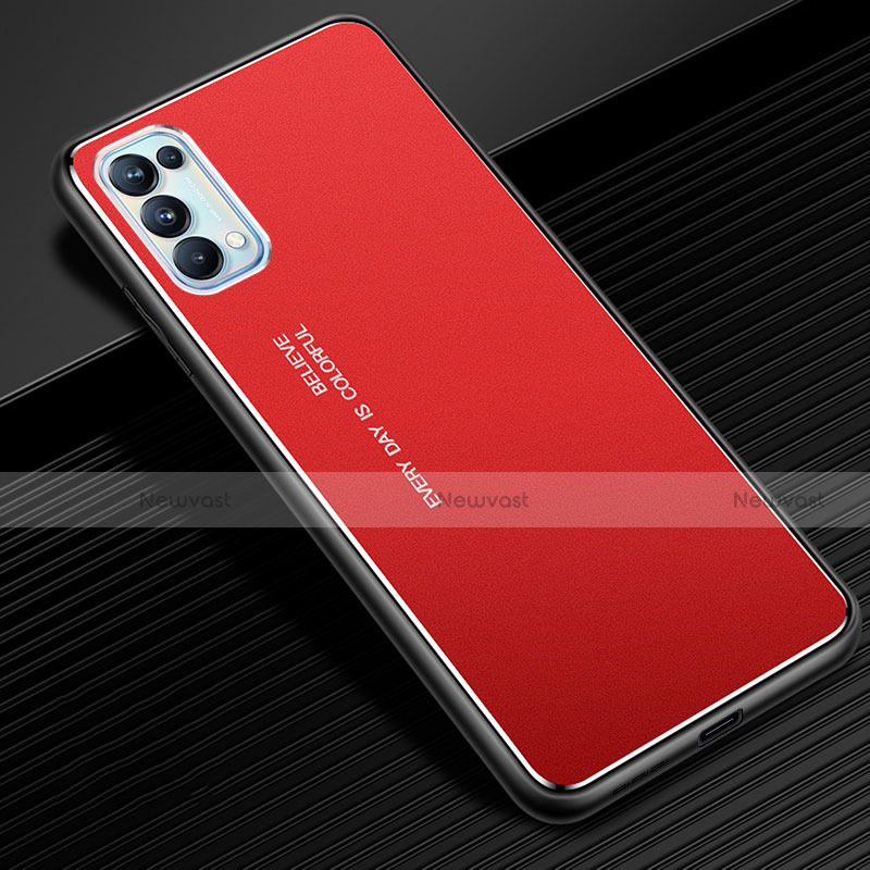 Luxury Aluminum Metal Cover Case for Oppo Reno5 5G Red