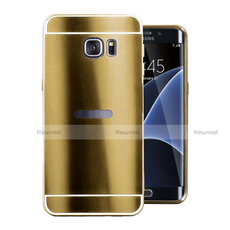 Luxury Aluminum Metal Cover Case for Samsung Galaxy S7 Edge G935F Gold
