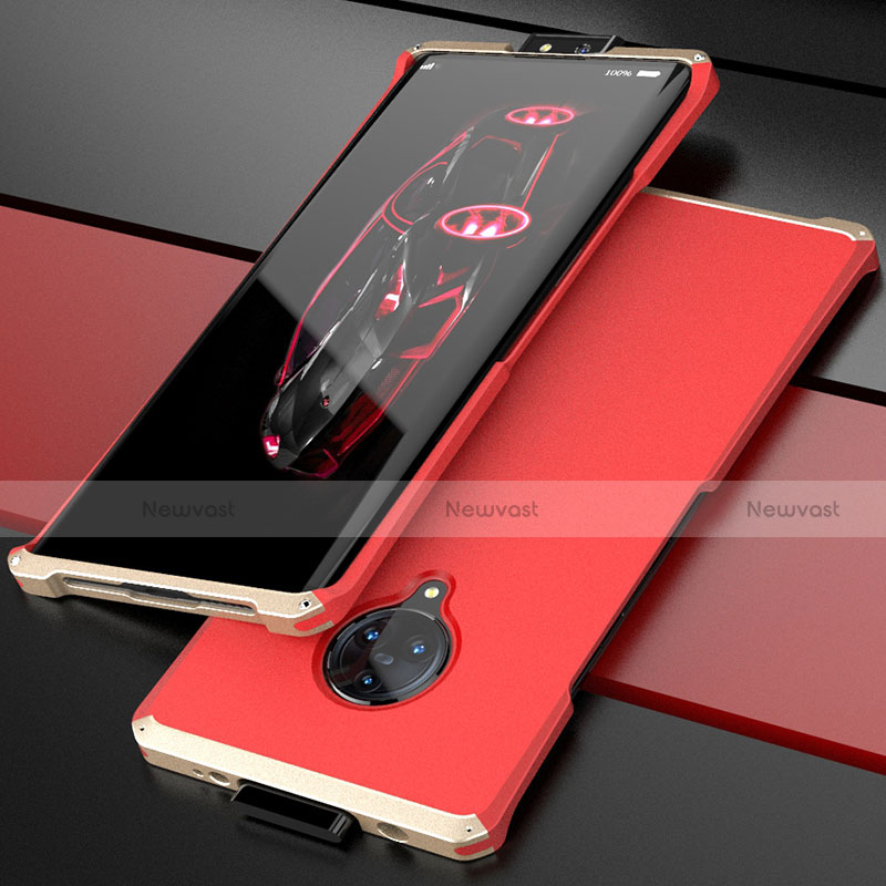 Luxury Aluminum Metal Cover Case for Vivo Nex 3 5G Gold and Red