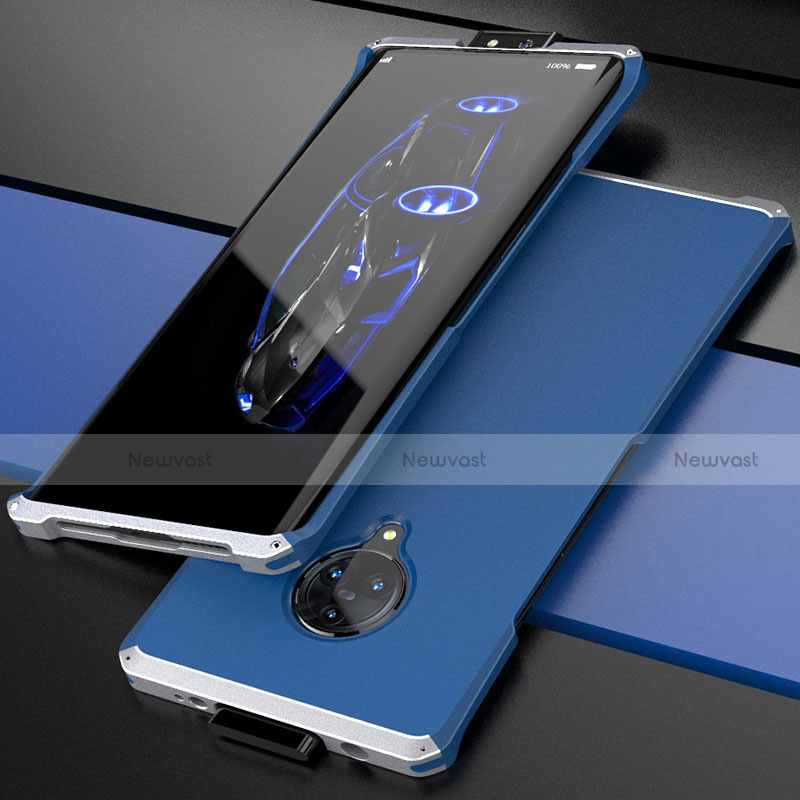Luxury Aluminum Metal Cover Case for Vivo Nex 3 Silver and Blue