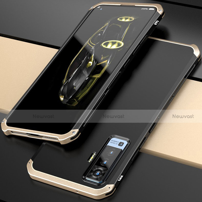 Luxury Aluminum Metal Cover Case for Vivo X50 5G Gold and Black